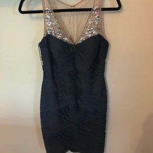 Navy Blue Rhinestone Dress